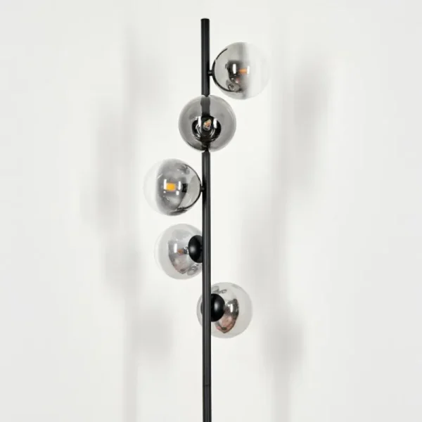 hofstein Lampadaire - Verre Remaisnil Clair, Fumé, 5 lumières* Lampes Modernes