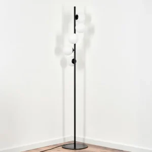 hofstein Lampadaire - Verre Remaisnil Blanc, 5 lumières* Lampes En Verre