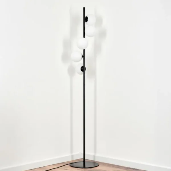 hofstein Lampadaire - Verre Remaisnil Blanc, 5 lumières* Lampes En Verre