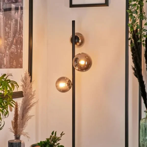hofstein Lampadaire - Verre Remaisnil Fumé, 3 lumières* Lampes Modernes