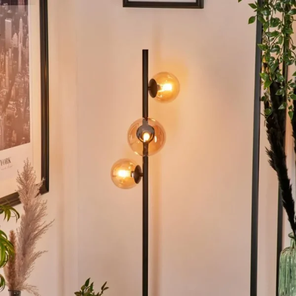 hofstein Lampadaire - Verre Remaisnil Ambre, 3 lumières* Lampes En Verre
