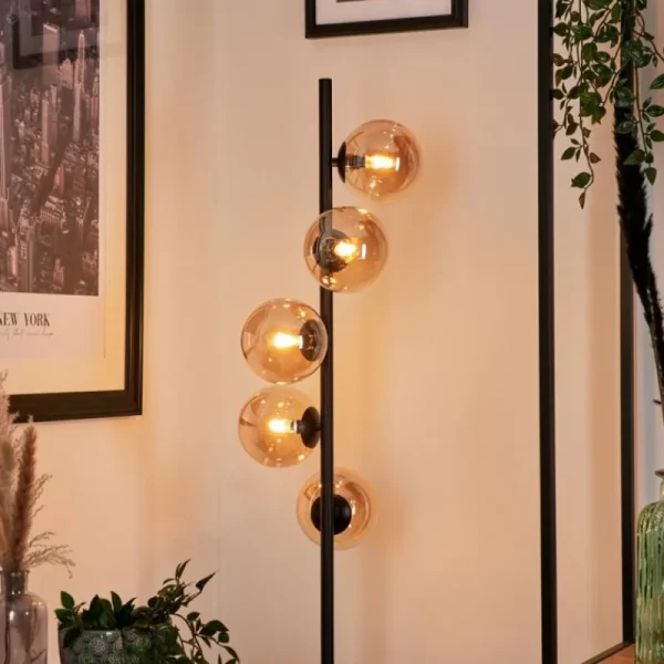 hofstein Lampadaire - Verre Remaisnil Ambre, 5 lumières* Lampes En Verre