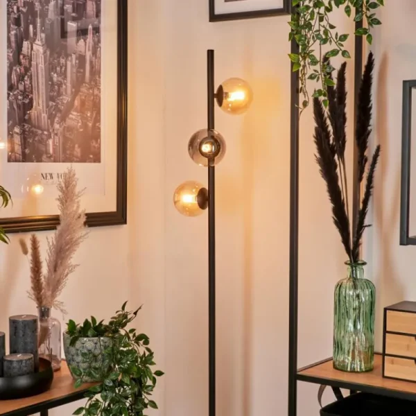 hofstein Lampadaire - Verre Remaisnil Ambre, Fumé, 3 lumières* Lampes Modernes