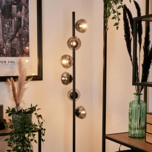hofstein Lampadaire - Verre Remaisnil Noir, 6 lumières* Lampes Modernes