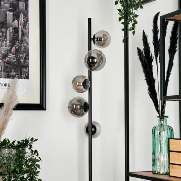 hofstein Lampadaire - Verre Remaisnil Fumé, 5 lumières* Lampes Modernes