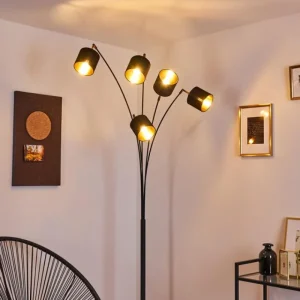 hofstein Lampadaire Alsen Noir, 5 lumières* Lampes Modernes