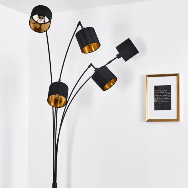 hofstein Lampadaire Alsen Noir, 5 lumières* Lampes Modernes