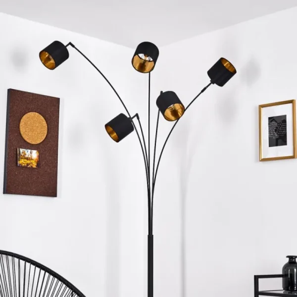 hofstein Lampadaire Alsen Noir, 5 lumières* Lampes Modernes