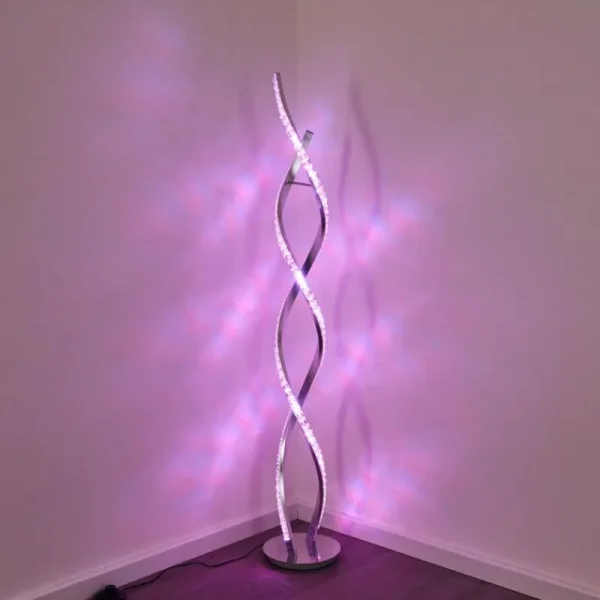 hofstein Lampadaire Assuan LED Chrome, 1 lumière, Télécommandes, Changeur de couleurs* Lampes Modernes