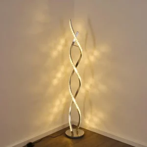 hofstein Lampadaire Assuan LED Chrome, 1 lumière, Télécommandes, Changeur de couleurs* Lampes Modernes