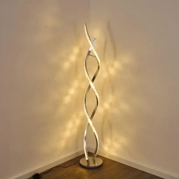 hofstein Lampadaire Assuan LED Chrome, 1 lumière, Télécommandes, Changeur de couleurs* Lampes Modernes