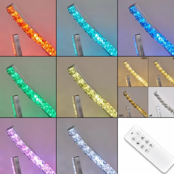 hofstein Lampadaire Assuan LED Chrome, 1 lumière, Télécommandes, Changeur de couleurs* Lampes Modernes