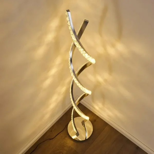 hofstein Lampadaire Assuan LED Chrome, 1 lumière, Télécommandes, Changeur de couleurs* Lampes Modernes