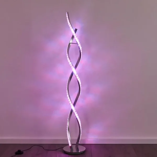 hofstein Lampadaire Assuan LED Chrome, 1 lumière, Télécommandes, Changeur de couleurs* Lampes Modernes