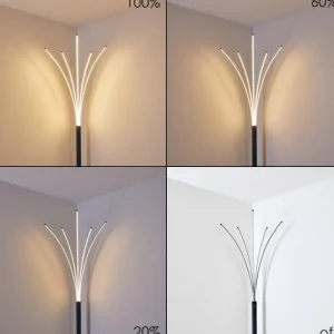 hofstein Lampadaire Bakersfield LED Noir, Blanc, 1 lumière* Lampes Modernes