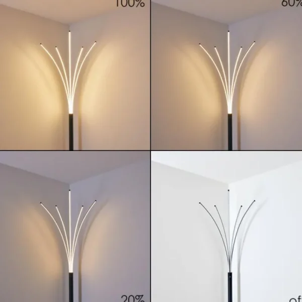 hofstein Lampadaire Bakersfield LED Noir, Blanc, 1 lumière* Lampes Modernes