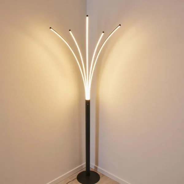 hofstein Lampadaire Bakersfield LED Noir, Blanc, 1 lumière* Lampes Modernes