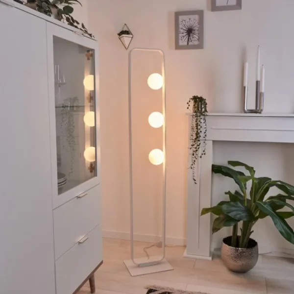 hofstein Lampadaire Beland Blanc, 3 lumières* Lampes En Verre
