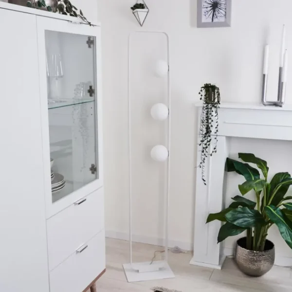 hofstein Lampadaire Beland Blanc, 3 lumières* Lampes En Verre