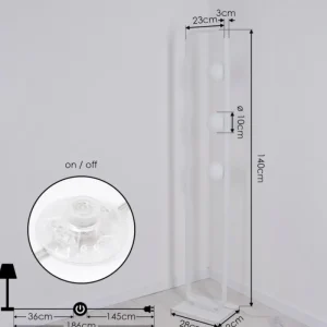 hofstein Lampadaire Beland Blanc, 3 lumières* Lampes En Verre
