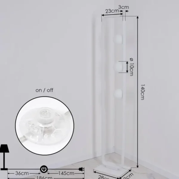 hofstein Lampadaire Beland Blanc, 3 lumières* Lampes En Verre
