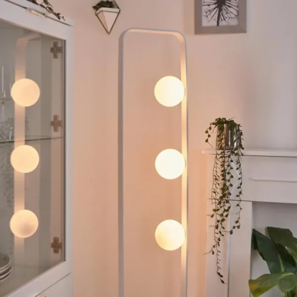 hofstein Lampadaire Beland Blanc, 3 lumières* Lampes En Verre