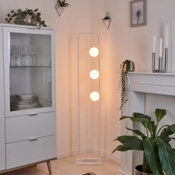 hofstein Lampadaire Beland Blanc, 3 lumières* Lampes En Verre