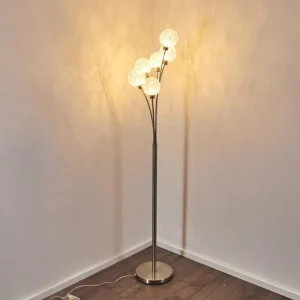 hofstein Lampadaire Bernado Nickel mat, 6 lumières* Lampes Modernes