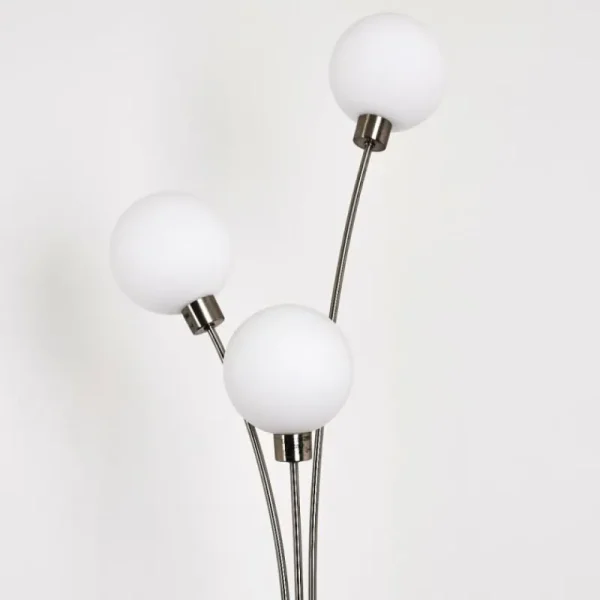 hofstein Lampadaire Bernado Nickel mat, 3 lumières* Lampes En Verre
