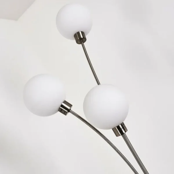 hofstein Lampadaire Bernado Nickel mat, 3 lumières* Lampes En Verre