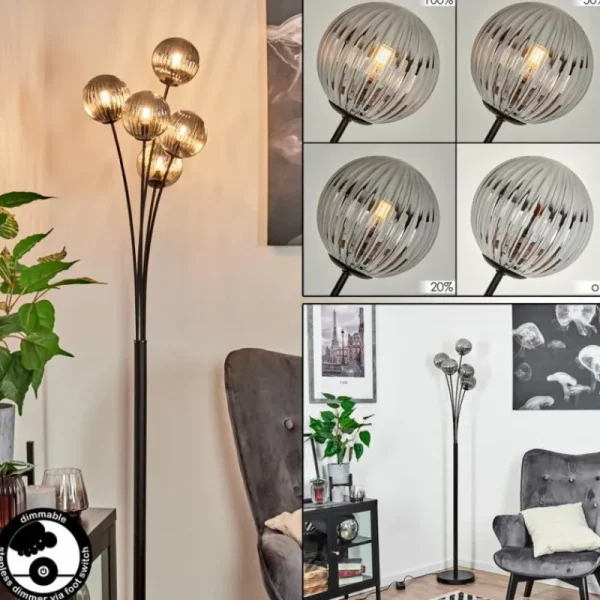 hofstein Lampadaire Bernado Noir, 5 lumières* Lampes Modernes