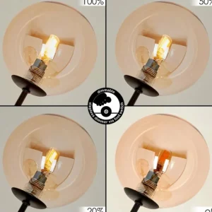 hofstein Lampadaire Bernado Noir, 5 lumières* Lampes En Verre
