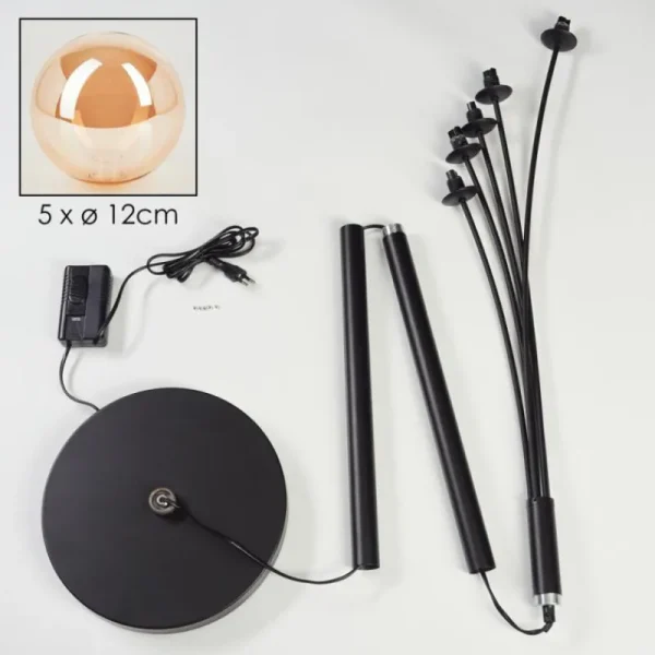 hofstein Lampadaire Bernado Noir, 5 lumières* Lampes En Verre