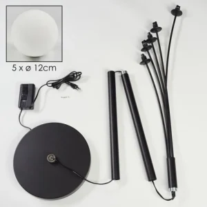 hofstein Lampadaire Bernado Noir, 5 lumières* Lampes En Verre