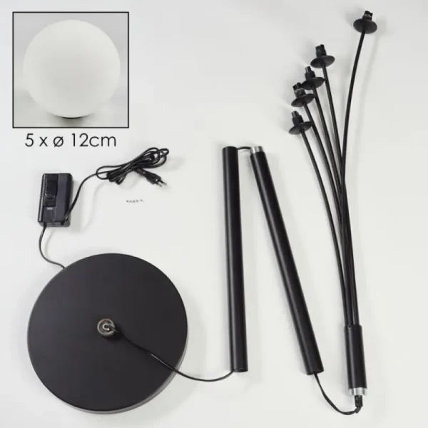 hofstein Lampadaire Bernado Noir, 5 lumières* Lampes En Verre