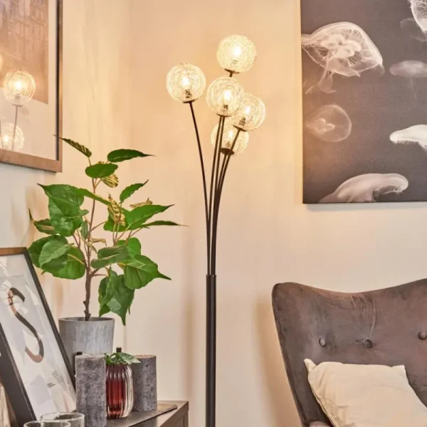 hofstein Lampadaire Bernado Noir, 5 lumières* Lampes Modernes