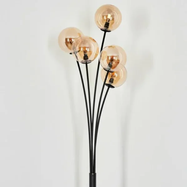 hofstein Lampadaire Bernado Noir, 5 lumières* Lampes En Verre