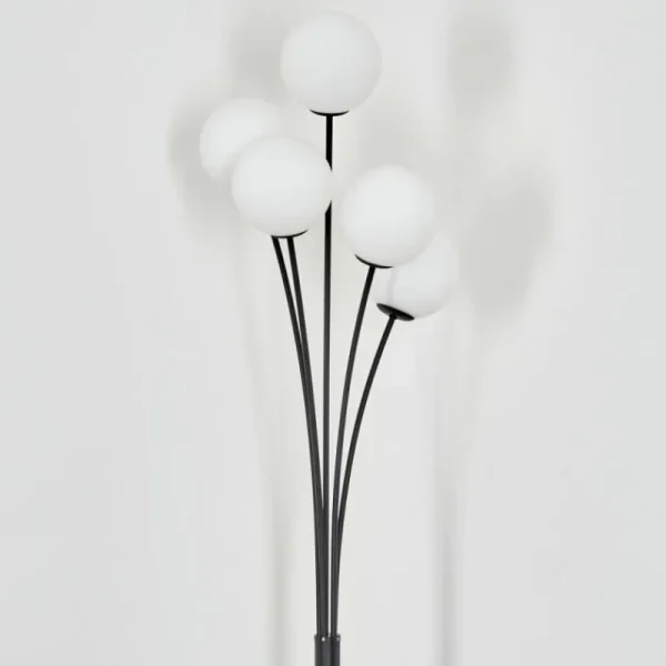 hofstein Lampadaire Bernado Noir, 5 lumières* Lampes En Verre