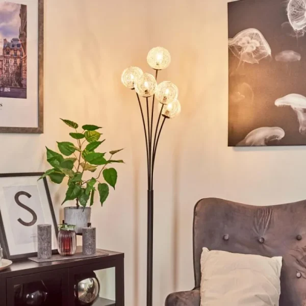 hofstein Lampadaire Bernado Noir, 5 lumières* Lampes Modernes
