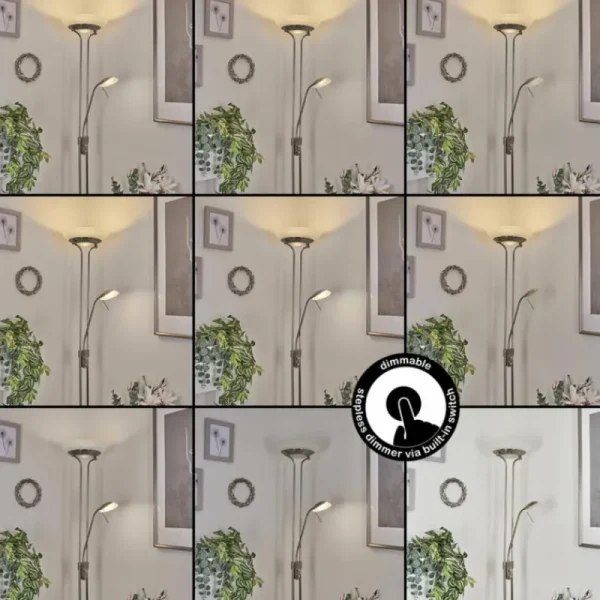 hofstein Lampadaire Biot LED Nickel mat, 2 lumières* Lampes Modernes