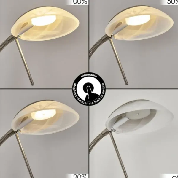 hofstein Lampadaire Biot LED Nickel mat, 2 lumières* Lampes Modernes