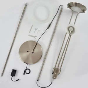 hofstein Lampadaire Biot LED Nickel mat, 2 lumières* Lampes Modernes