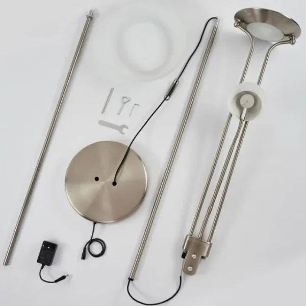 hofstein Lampadaire Biot LED Nickel mat, 2 lumières* Lampes Modernes