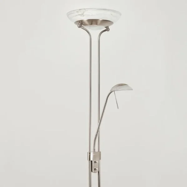 hofstein Lampadaire Biot LED Nickel mat, 2 lumières* Lampes Modernes