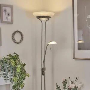 hofstein Lampadaire Biot LED Nickel mat, 2 lumières* Lampes Modernes