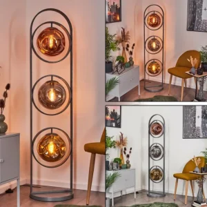hofstein Lampadaire Cabreiro Anthracite, 1 lumière* Lampes En Verre