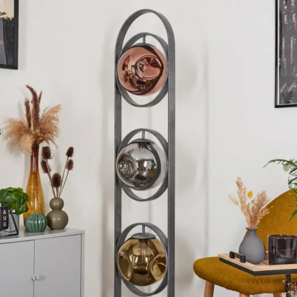 hofstein Lampadaire Cabreiro Anthracite, 1 lumière* Lampes En Verre