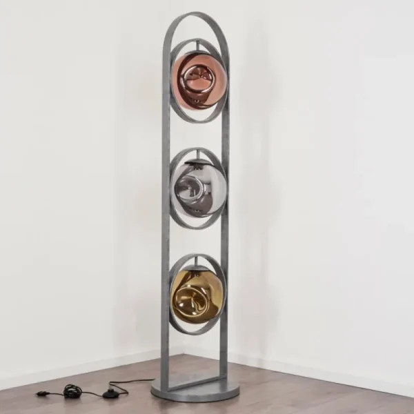hofstein Lampadaire Cabreiro Anthracite, 1 lumière* Lampes En Verre