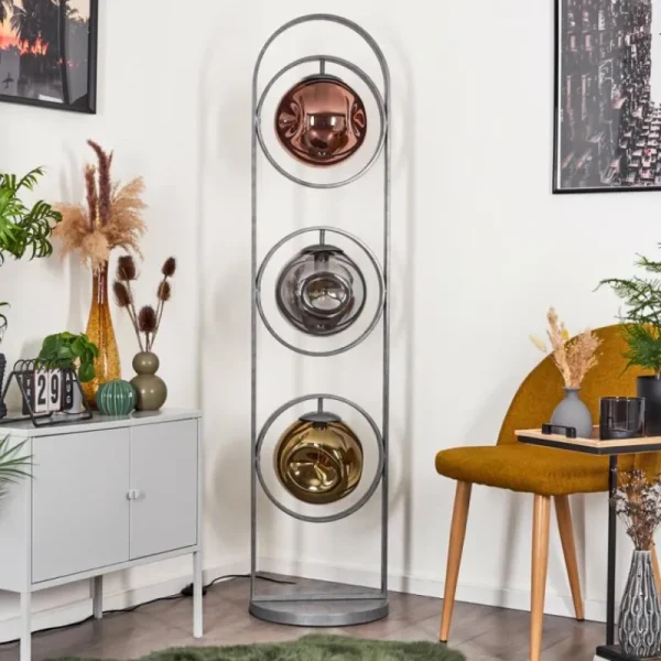 hofstein Lampadaire Cabreiro Anthracite, 1 lumière* Lampes En Verre