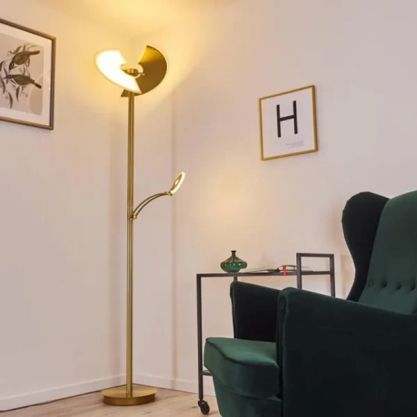 hofstein Lampadaire Cazis LED Laiton, 2 lumières* Lampes Modernes